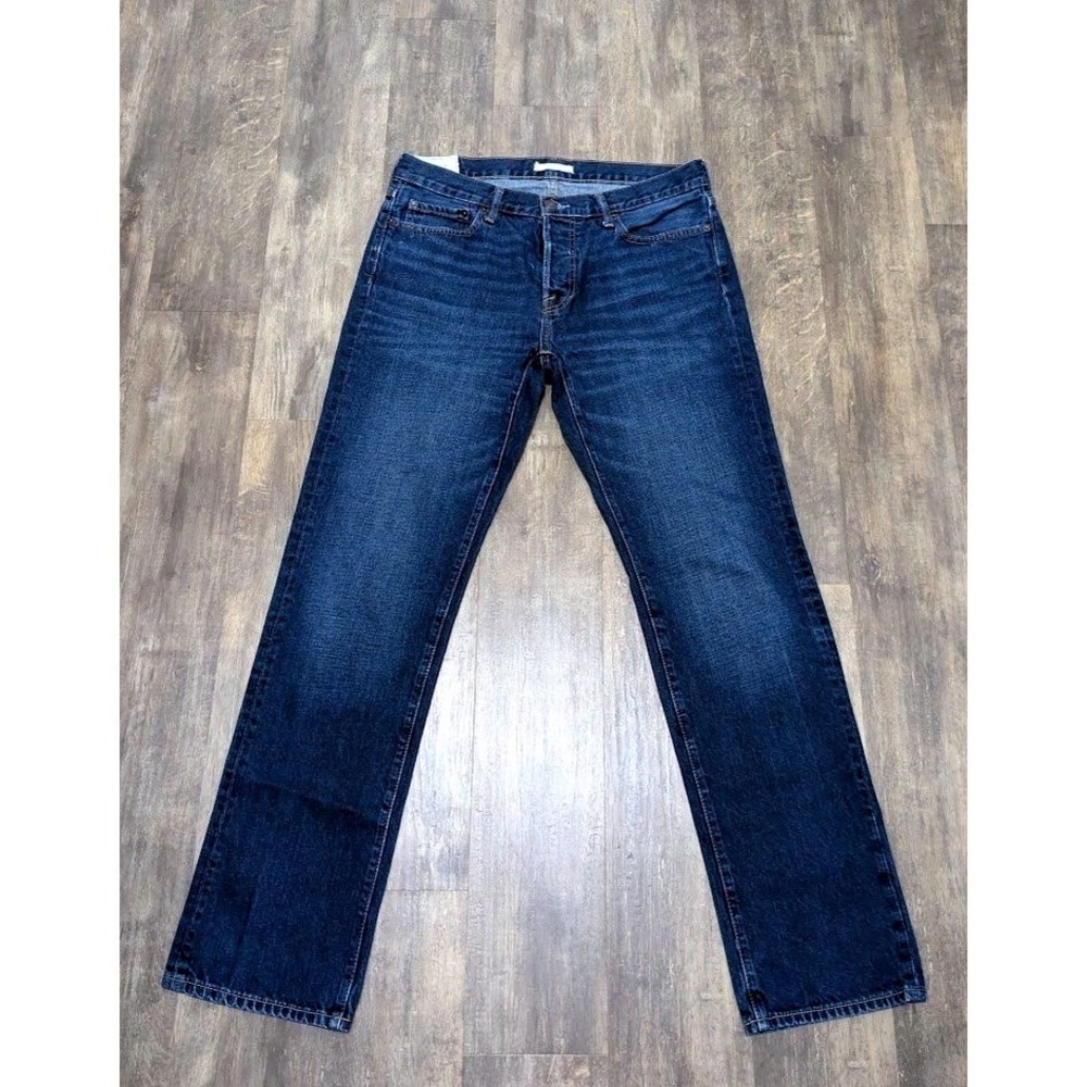 Abercrombie & Fitch‎ Mens Classic Straight Cotton Jeans 32 x34 Dark Wash Indigo